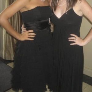 Betsey Johnson evening black ruffle dress size 4